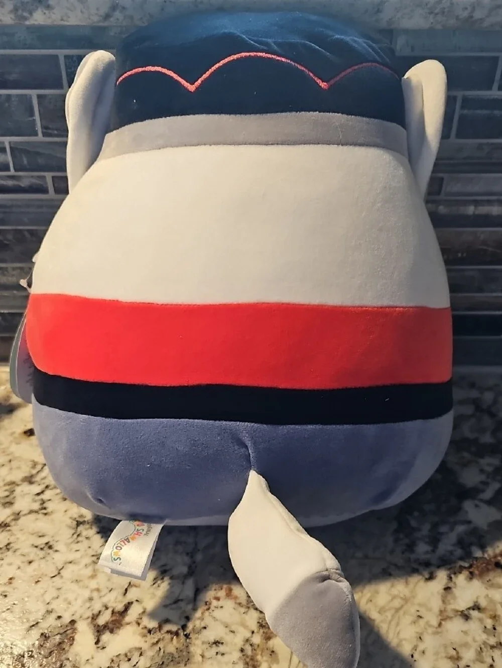 Squishmallows Gray White Navy Red Plush Soldier Character